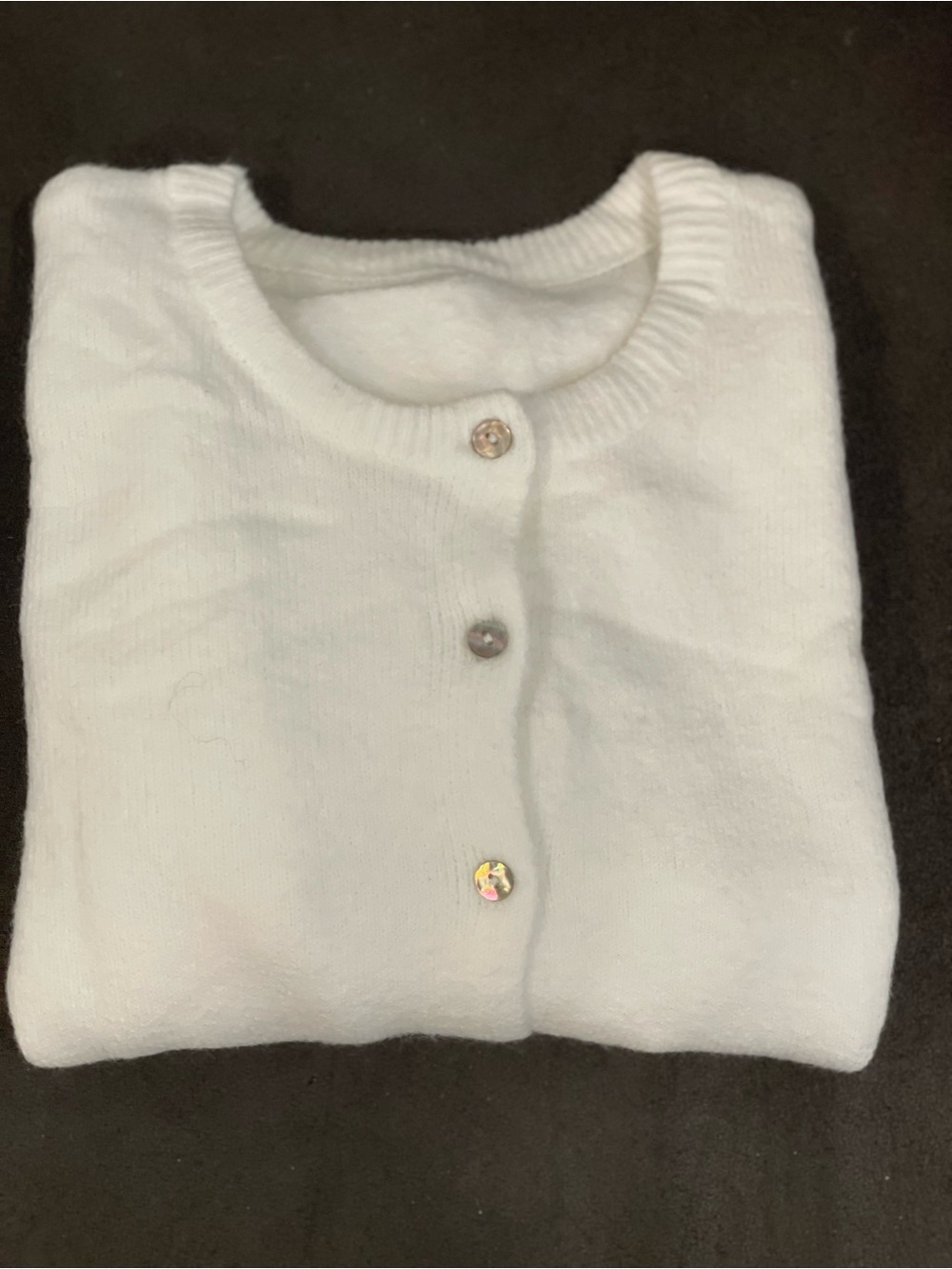 White Women's Button-Front Cardigan Sweater - Picture 2 of 5